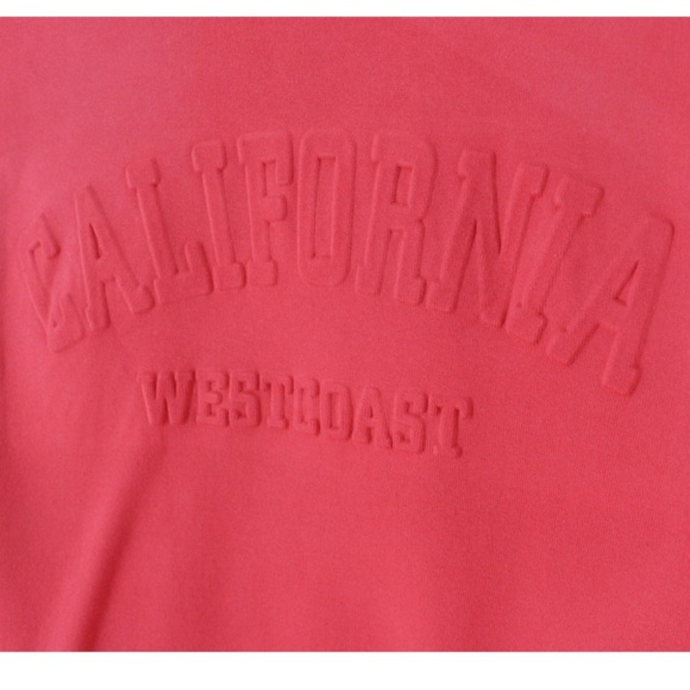 Shein California West Coast Embossed Sweatshirt Size 12Y Red LongSleeve Crewneck